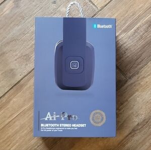 Ai Pro Bluetooth Stereo Headset Headphones in Navy Blue, MSRP $500